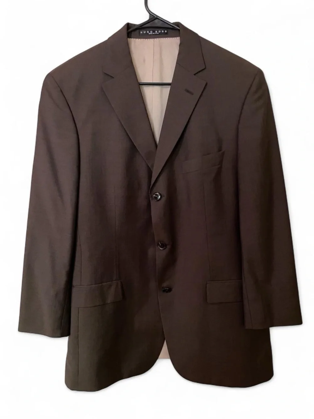 Hugo Boss Men's Dark Brown Three-Button Suit Jacket